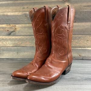 Lucchese Baker Western Boots Size 10.5 D Whiskey Hand Made USA L1749